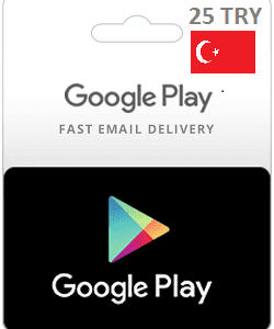 گوگل پلی 25 لیر ترکیه